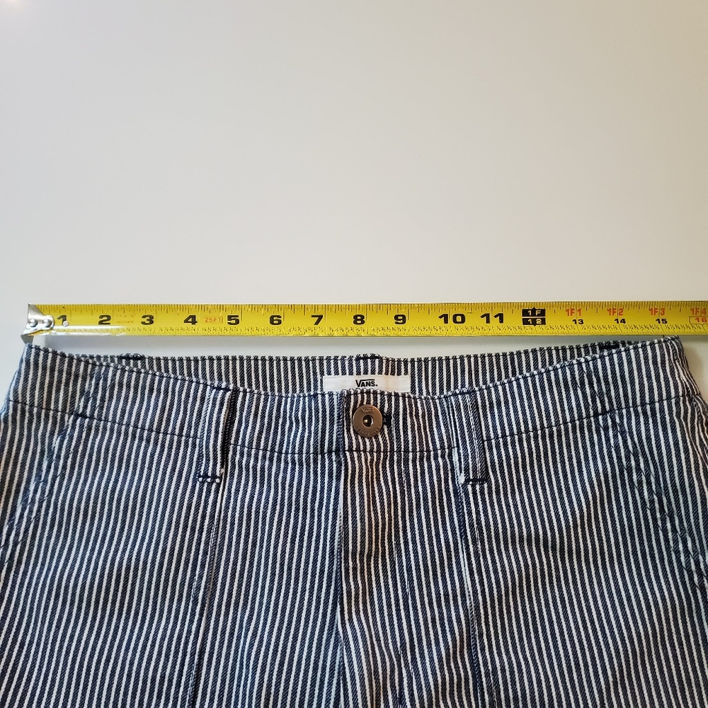 Vans Striped Blue and White Wide Leg Cropped Pants Jeans, Size 29 - Picture 12 of 14